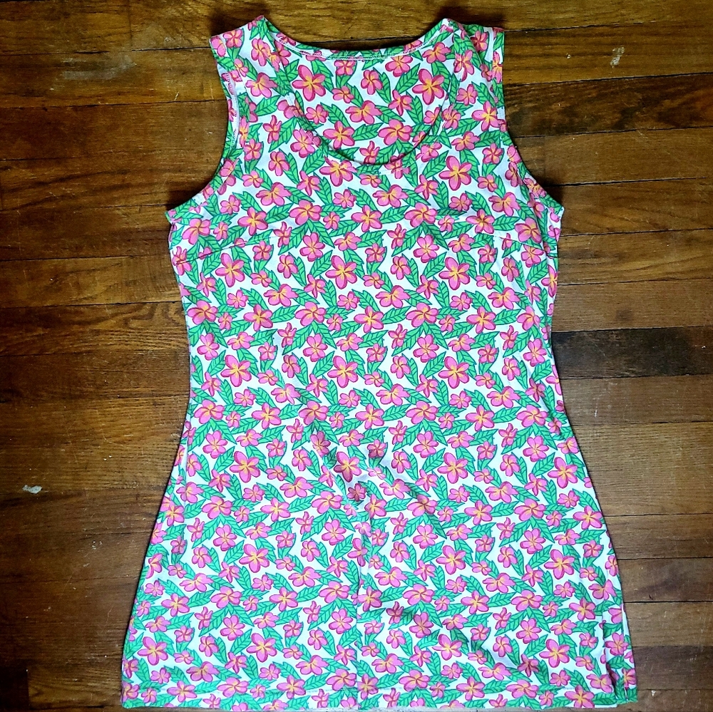 VTG Handmade Pink Floral Mini House Shift Dress